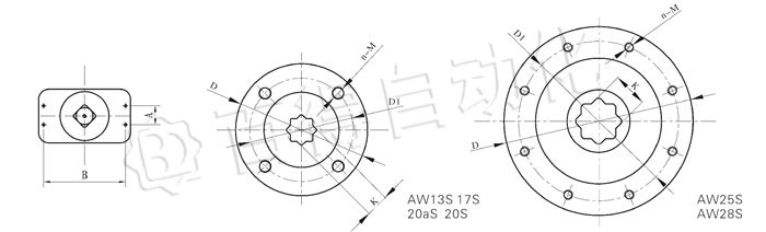 AW氣動執(zhí)行器連接尺寸圖 AW氣動執(zhí)行器連接尺寸圖